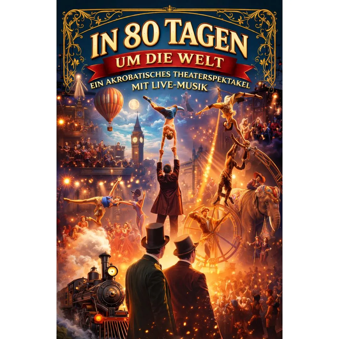 In 80 Tagen um die Welt - akrobatisches Theaterspektakel mit Livemusik nach Jules Vernes