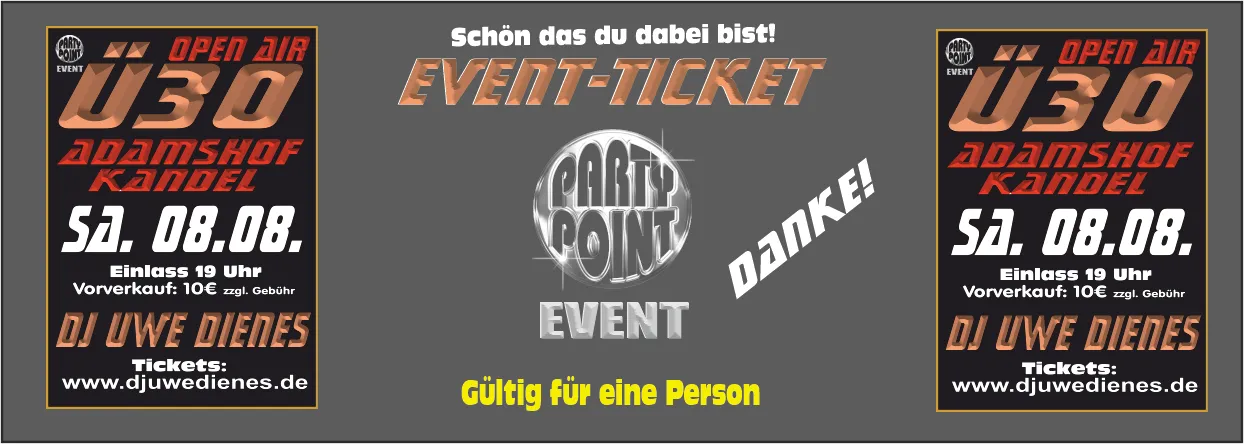 Ü30 Open Air Party - Adamshof Kandel m. DJ Uwe Dienes