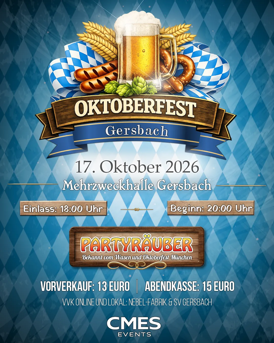 Oktoberfest Gersbach - mit der Band "Partyräuber" 🍺