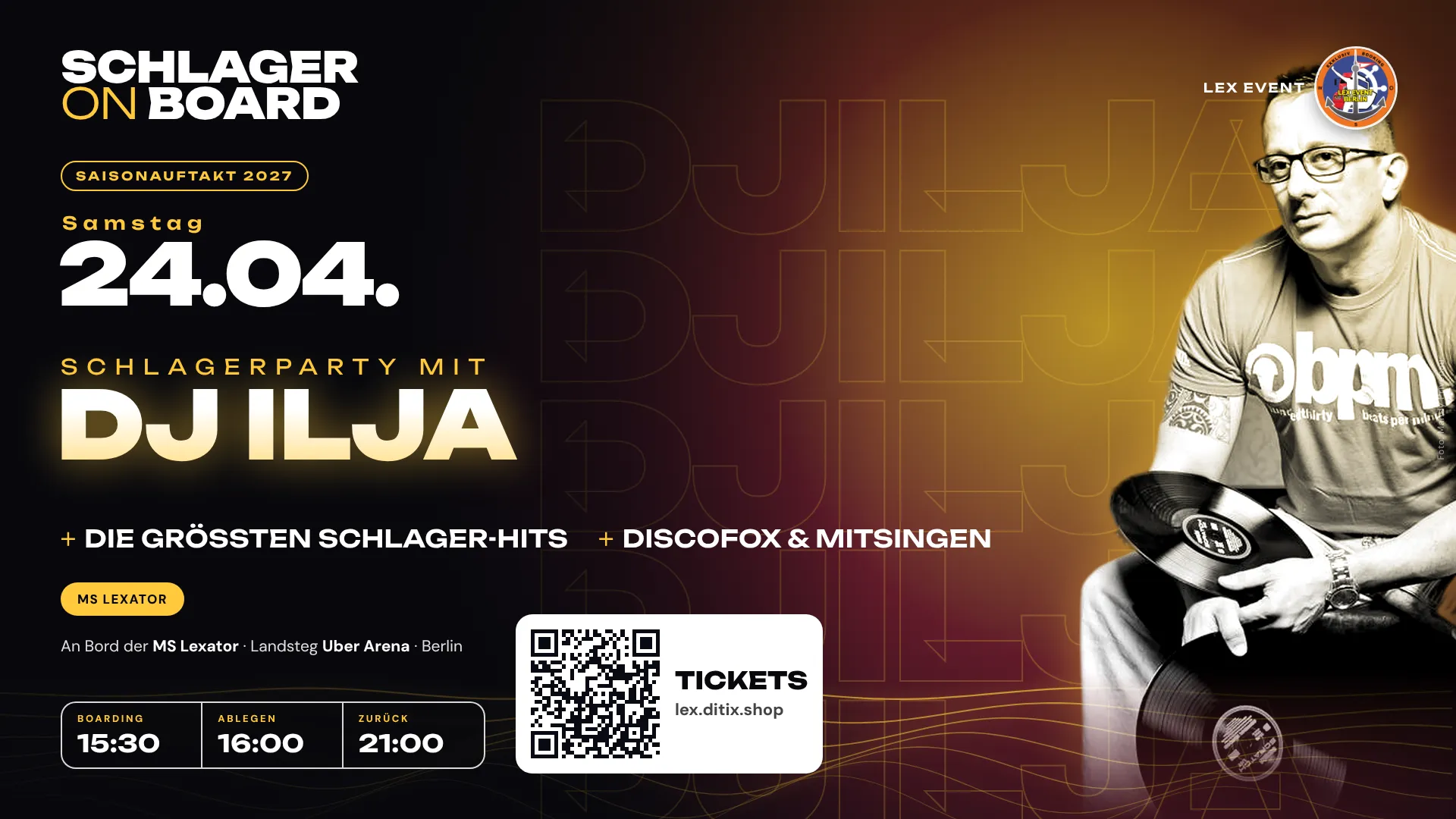 Schlager on Board · Saisonauftakt · DJ Ilja