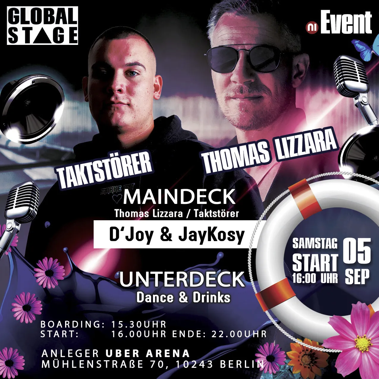Beats on Bord: Thomas Lizzara, Taktstörer, D´Joy, JayKosi