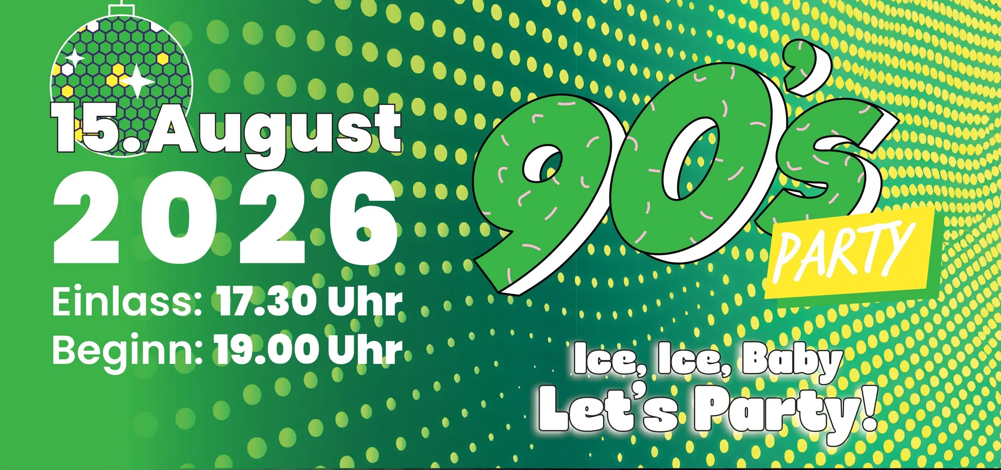 90er Party am Kutscherhaus am Weiher Tickets ab 10 €