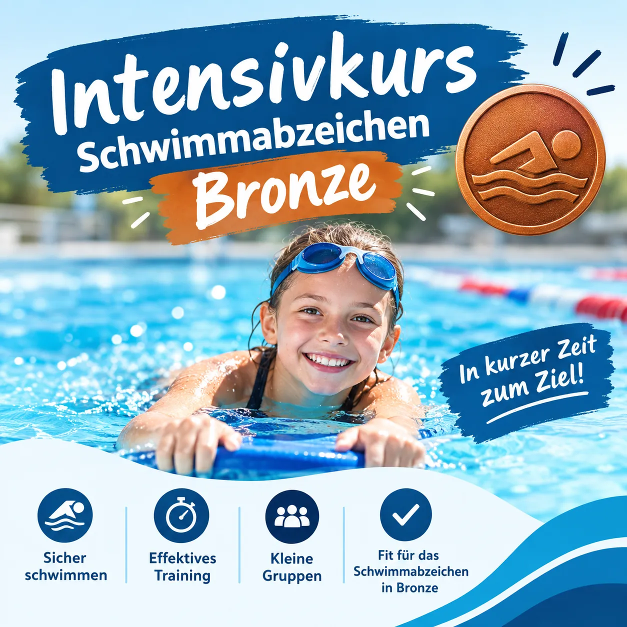 Kursangebot: Intensivkurs Bronze - Vorbereitung auf das Deutsche Schwimmabzeichen „Bronze“
