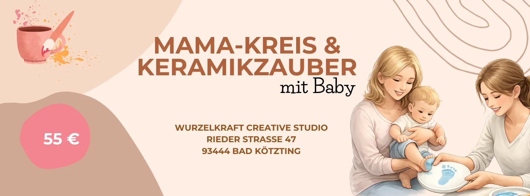 Hand - & Fußabdrücke mit deinem Baby - Keramik & Austauschkreis