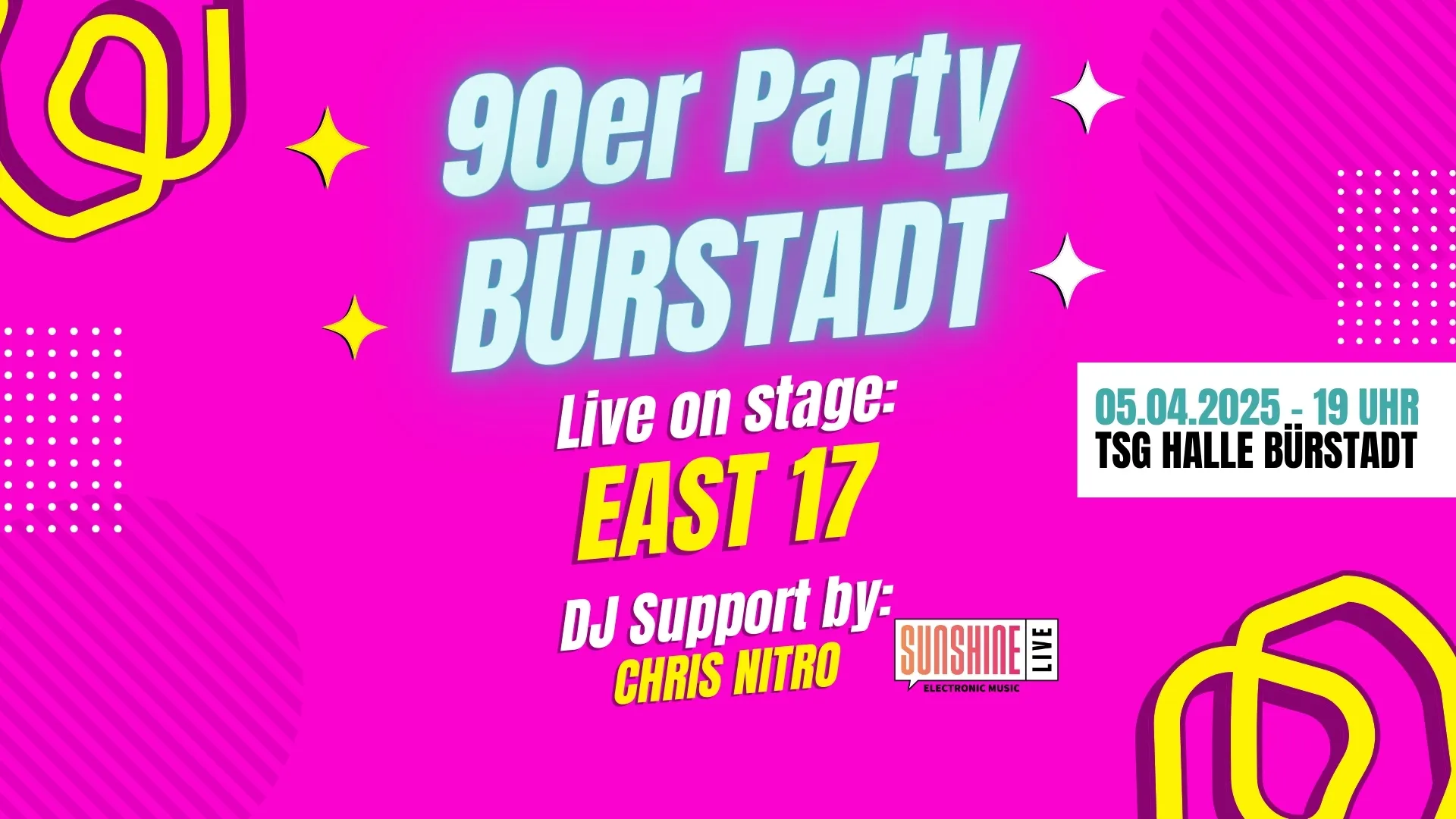 90er Party Bürstadt - ABENDKASSE VORHANDEN